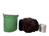 Alternative view of Vintage French Fur Muff Double Hand Glove In Box Brown Black wrap taxidermy animal skin circa 1940-50's