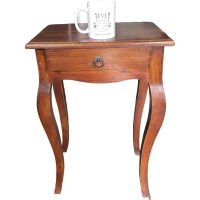 Alternative view of Vintage French Wooden Small Nightstand Sideboard Bedside Cabinet Telephone Table Rest Cupboard Storage Unit Display c1970's