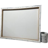 Alternative view of Vintage French Original Art Krin 89 Abstrat Pen Acrylic Portrait Person People Wall Decor Canvas circa 1989