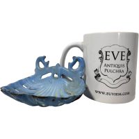 Alternative view of Vintage French Shell Oyster Blue Rusty Cast Iron Metal Soap Dish Holder Wall Mounted circa 1950's