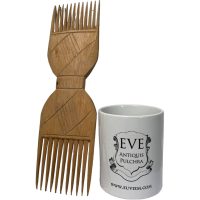 Alternative view of Vintage African Comb Afro Pick Wood Hair Primitive Sculpture Carving Tribal Art Decor Slide Head Accessories c1990-2000's