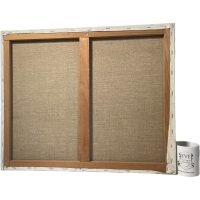 Alternative view of Vintage French Original Painting Blue City Skyscraper Scene Houses Buildings Acrylic Wall Decor Canvas circa 1990's