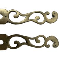Alternative view of Vintage French Brass Finger Closet Door Doorway Push Lock Keyhole Plates Decorative Fitting circa 1960's