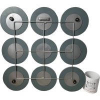 Alternative view of Vintage French Nine Circular Wall Mirror Mirrors Wall Dressing Bathroom Bedroom Boudoir Glass Metal c2000