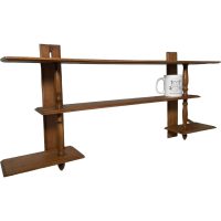 Alternative view of Vintage French Wooden Wood Three Tier Wall Mounted Large Shelf Shelving Unit Country Cottage Arts Crafts circa 1960-70's