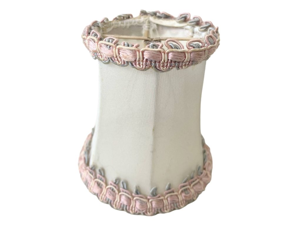 Vintage French Pink Fringe Small Tiny Lamp Shade Lampshade Desk Table Light Two Available circa 1960-70’s