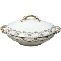 Vintage French Onion Soup Stew Serving Tureen Traditional Large Ceramic Terrine Bowl Plate Dish Planter Pot circa 1940-50's