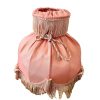 Vintage French Pink Fringe Small Silk Lamp Shade Lampshade Desk Table Light Two Available circa 1960-70's