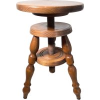 Vintage French Adjustable Wooden Wood Stool Work Small Chair Seat Stool Display Prop Flower Plant Stand Tabouret circa 1970-80's