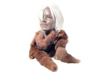 Vintage French Double Brown Mink Cravat Fur Collar Scarf Wrap Tie Taxidermy circa 1950-60's