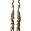 Antique French Large Brass Peacock Finger Closet Door Doorway Push Lock Keyhole Plates Decorative Fitting circa 1900's