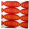 Vintage Ikea Tyglosa Indonesian Fabric Print On Wooden Stretcher Frame Orange Red White Wall Decor Display circa 1999
