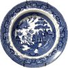 Vintage Chinese Blue Willow White Ceramic Bowl Saucer Plate With Wall Hanger Serving Bowl Dish Table Wall Decor c1950's