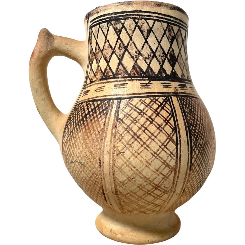 Vintage Moroccan Berber Pitcher Jug Vase Pottery Stoneware Ornament Decor Design c1970-80's