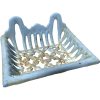 Vintage French Blue Rusty Cast Iron Metal Soap Dish Holder Wall Mounted Kitchen Bathroom circa 1950's
