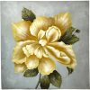 Vintage French Flowers Flower Head Acrylic Painting On Canvas circa 1980's