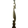 Antique French Large Peacock Brass Finger Closet Door Doorway Push Lock Keyhole Single Plate Decorative Fitting circa 1900's