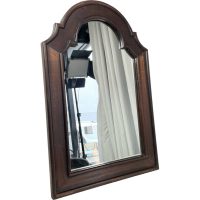 Vintage French Traditional Styled Wall Mirror Wood Wooden Framed Mirror Dressing Table Bathroom Bedroom Boudoir c1970-80's