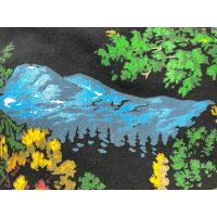 Alternative view of Vintage French Deer Family Mountains Paint Print Pillow Black Rectangle Square Decor for Couch or Sofa