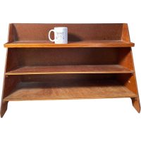 Alternative view of Vintage French Wooden Wood Three Tier Self Standing Large Shelf Shelving Unit Home Made Plywood circa 1970's