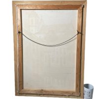 Alternative view of Vintage French Original Art Church Town Building Framed Acrylic Painting On Canvas On Wooden Frame 2004