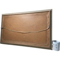 Alternative view of Vintage French Tapestry Country Cottage On Lake Trees Framed Wall Hanging circa 1970's