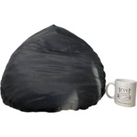 Alternative view of Vintage French Pantomime Pierrot Embroidered Linen Cut Out Feather Down Stuffing Damaged Black Circular Decor Couch Sofa c 1970's