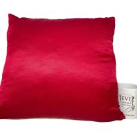 Alternative view of Vintage French Cross Stitch Pillow Pillows Red Yellow Flowers Couch Bed Chair Sofa circa 1960-70's