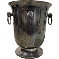 Alternative view of Vintage Champagne Ice Bucket French Heavy Metal Clam Shell Silver Plated Wine Champagne Ice Bucket Cooler Display Stand Pot c1950-60's