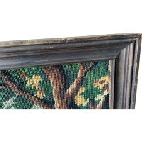 Alternative view of Vintage French Large Tapestry Hunting Scene Dogs Horses Countryside Trees Framed Wall Hanging circa 1970's