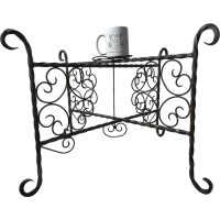 Alternative view of Vintage Large French Twisted Cast Iron Ornate Metal Folding Table Tray Legs Support Stand Plinth circa 1980-90's