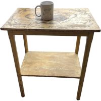 Alternative view of Antique French Hand Painted Table Top Wooden Wood Small Side Stand Display Rest Plinth Decor Tabouret Garde Meubles circa 1900's