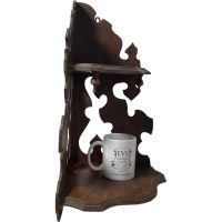 Alternative view of Antique French Wall Hanging Corner Shelf Wood Plinth Stand Display Rest DAMAGED c1910-20's