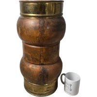 Alternative view of Vintage French Copper Brass Metal Umbrella Walking Stick Stand Storage Pot Container Hallway Entryway Fireplace c1960-70's