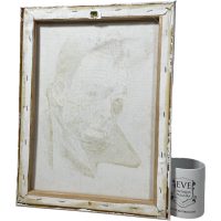 Alternative view of Vintage French Varnished Painting Original Artwork Portrait Moment In Time Art Humphrey Bogart Signed M. Hamlati c1990-2000