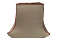 Alternative view of Vintage French Beige Red Lined Pagoda Style Lamp Shade Lampshade Pendant Hanging Light circa 1970's