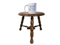 Alternative view of Stool Plant Stand Vintage French Wooden Wood Chair Seat Kitchen Side Table Kitchen Pot Plinth Display Tabouret Milking circa 1970's