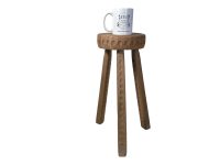 Alternative view of Stool Plant Stand Vintage French Wooden Wood Chair Seat Kitchen Side Table Kitchen Pot Plinth Display Tabouret Milking circa 1970's