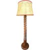 Vintage French Country Cottage Wine Press Screw Leg Tall Lamp Light Lighting Floor Standing Wooden Wood c1950's