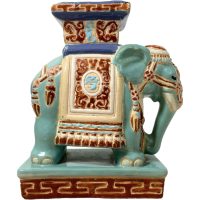 Vintage Small Chinese Elephant Ceramic Pot Stand Plinth Rest White Brown Jade Green Small Vase Pot c1970-80’s Vintage Small Chinese Elephant Ceramic Pot Stand Plinth Rest White Brown Jade Green Small Vase Pot c1970-80's
