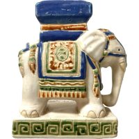 Vintage Small Chinese Elephant Ceramic Pot Stand Plinth Rest White Blue Green Small Vase Pot c1970-80’s Vintage Small Chinese Elephant Ceramic Pot Stand Plinth Rest White Blue Green Small Vase Pot c1970-80's