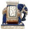 Vintage Small Chinese Elephant Ceramic Pot Stand Plinth Rest Brown Blue White Small Vase Pot c1970-80's