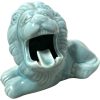 Vintage Chinese Lion Aqua Blue Ceramic Ashtray Smoking Cigarette Tobacciana Cafe Bar circa 1950-1960's