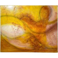 Vintage Painting & Plaster Art Original Mixed Media Painting On Canvas Wall Decor Decoration By H Picard c1980-90's