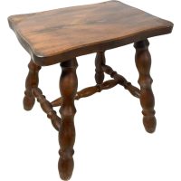 Vintage French Farmhouse Style Bench Stool Small Table Wooden Chair Seat Side Stand Flower Pot Display Shelf Prop Tabouret c1960-70’s Vintage French Farmhouse Style Bench Stool Small Table Wooden Chair Seat Side Stand Flower Pot Display Shelf Prop Tabouret c1960-70's
