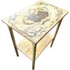 Antique French Hand Painted Table Top Wooden Wood Small Side Stand Display Rest Plinth Decor Tabouret Garde Meubles circa 1900's