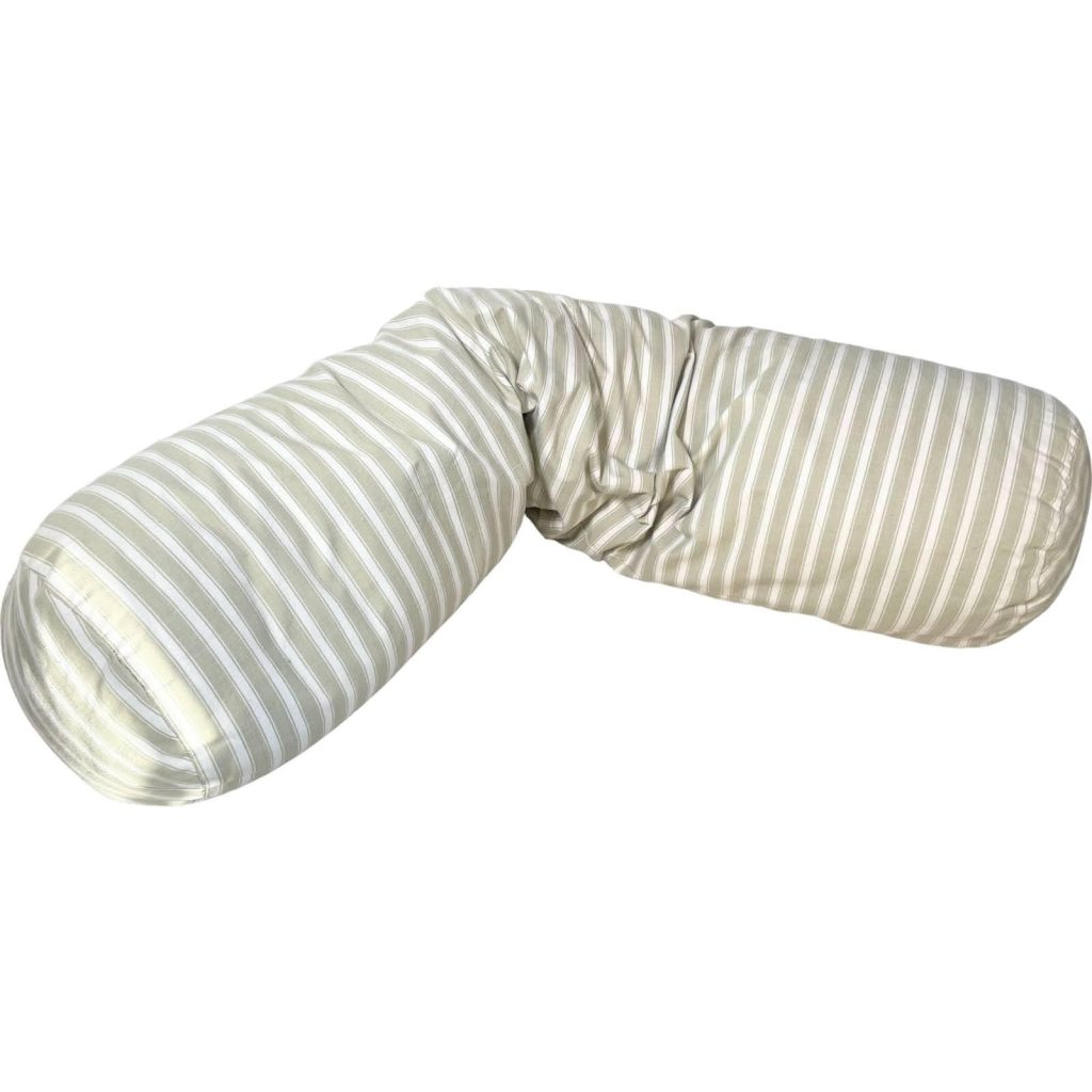 Vintage French Large Feather Down Long Pillow Roll Peodorizea Couch Bed Chair or Sofa circa 1980's