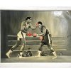 Vintage French Varnished Painting Original Artwork Portrait Moment In Time Art Mohammed Ali Signed M. Hamlati c1990-2000