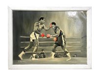 Vintage French Varnished Painting Original Artwork Portrait Moment In Time Art Mohammed Ali Signed M. Hamlati c1990-2000 Vintage French Varnished Painting Original Artwork Portrait Moment In Time Art Mohammed Ali Signed M. Hamlati c1990-2000