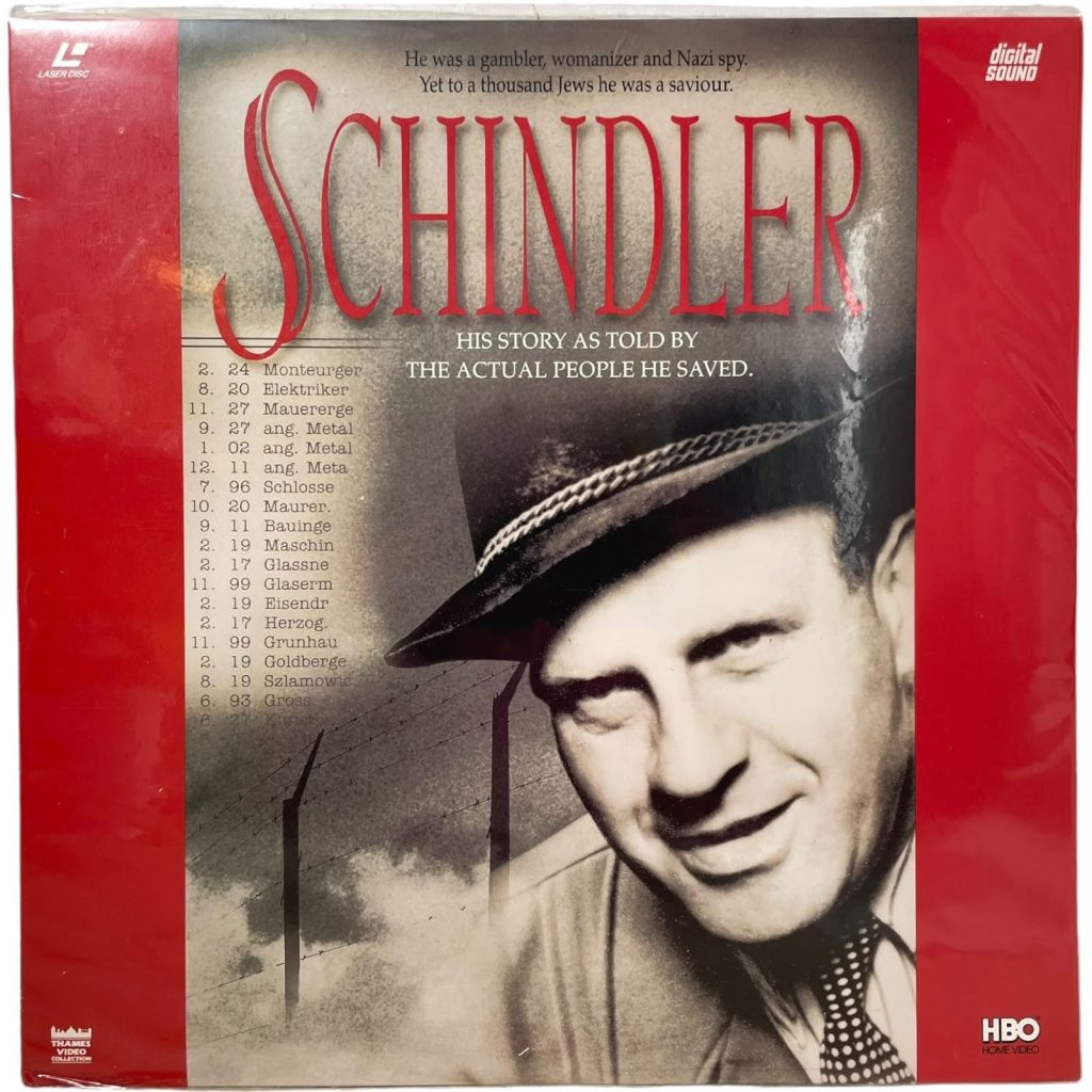 Vintage American US Laservision Videodisc Schindler Movie NTSC Digital Media Memorabilia Collector c1994